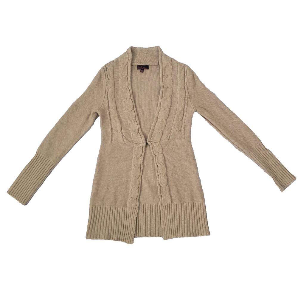 Y2k Takeout Cable Knit Long Cardigan Size M Brown Twee Forest Fairy Bella Swan